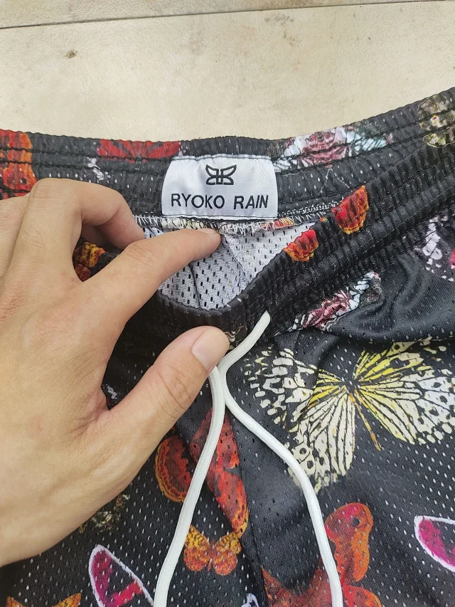 Ryoko Rain Shorts Mesh Drawstring Graphic Print product detail image 7