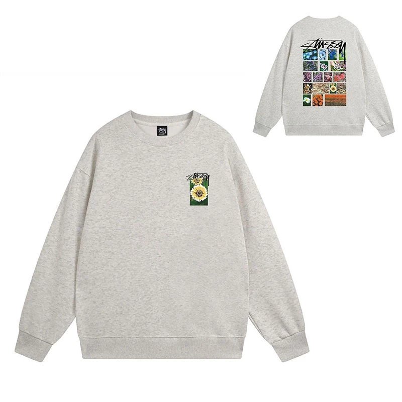 Stüssy Hoodies & Sweatshirts Crewneck Graphic Sweatshirt — 101 Heather Gray