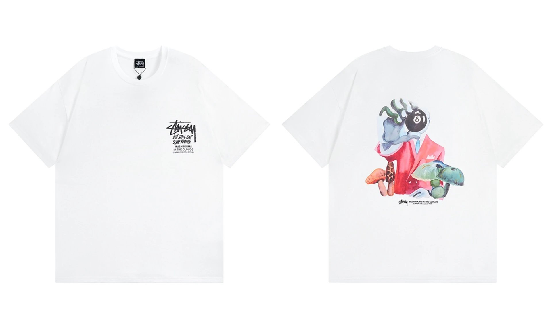 Stüssy T-Shirts Short-Sleeve Graphic Print — 956 white