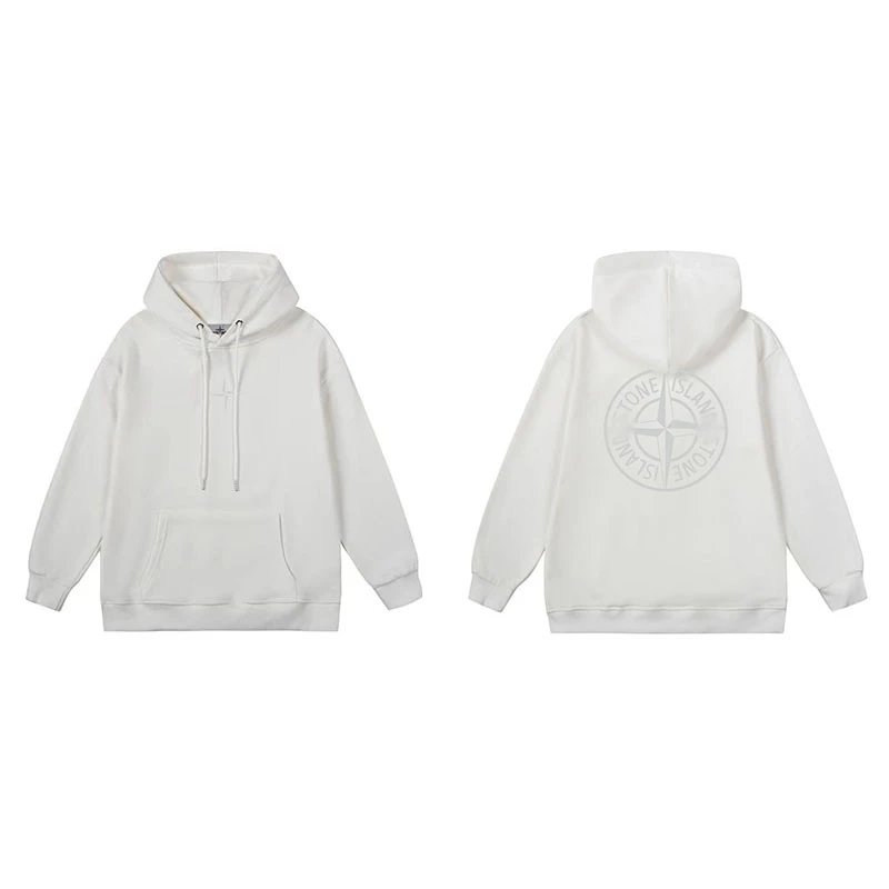 Stone Island Hoodies & Sweatshirts Compass Logo Pullover Hoodie — 673 white
