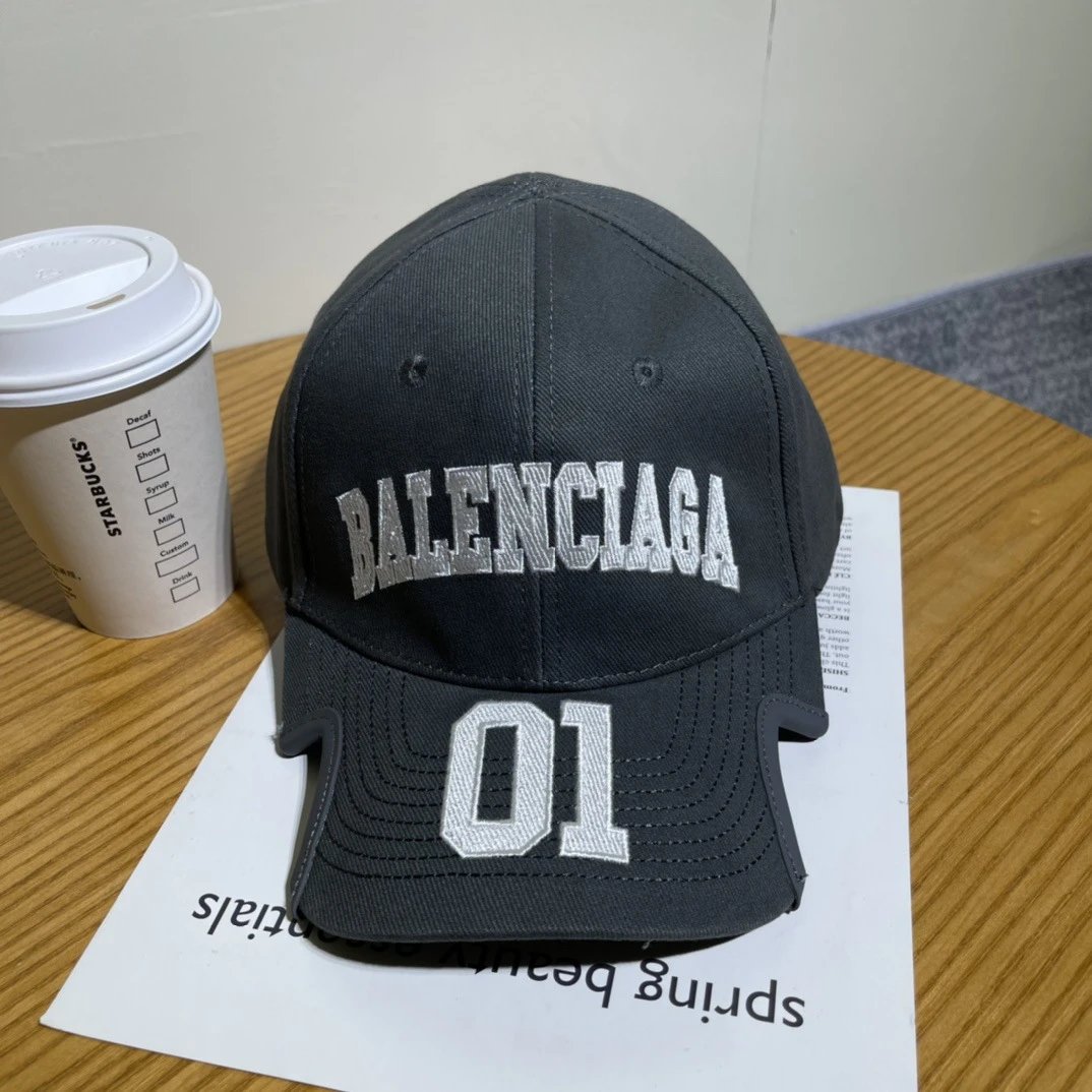 Balenciaga Hats Distressed Embroidered Baseball Cap — 15