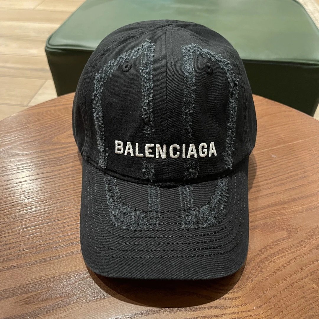 Balenciaga Hats Distressed Embroidered Baseball Cap — 22-2