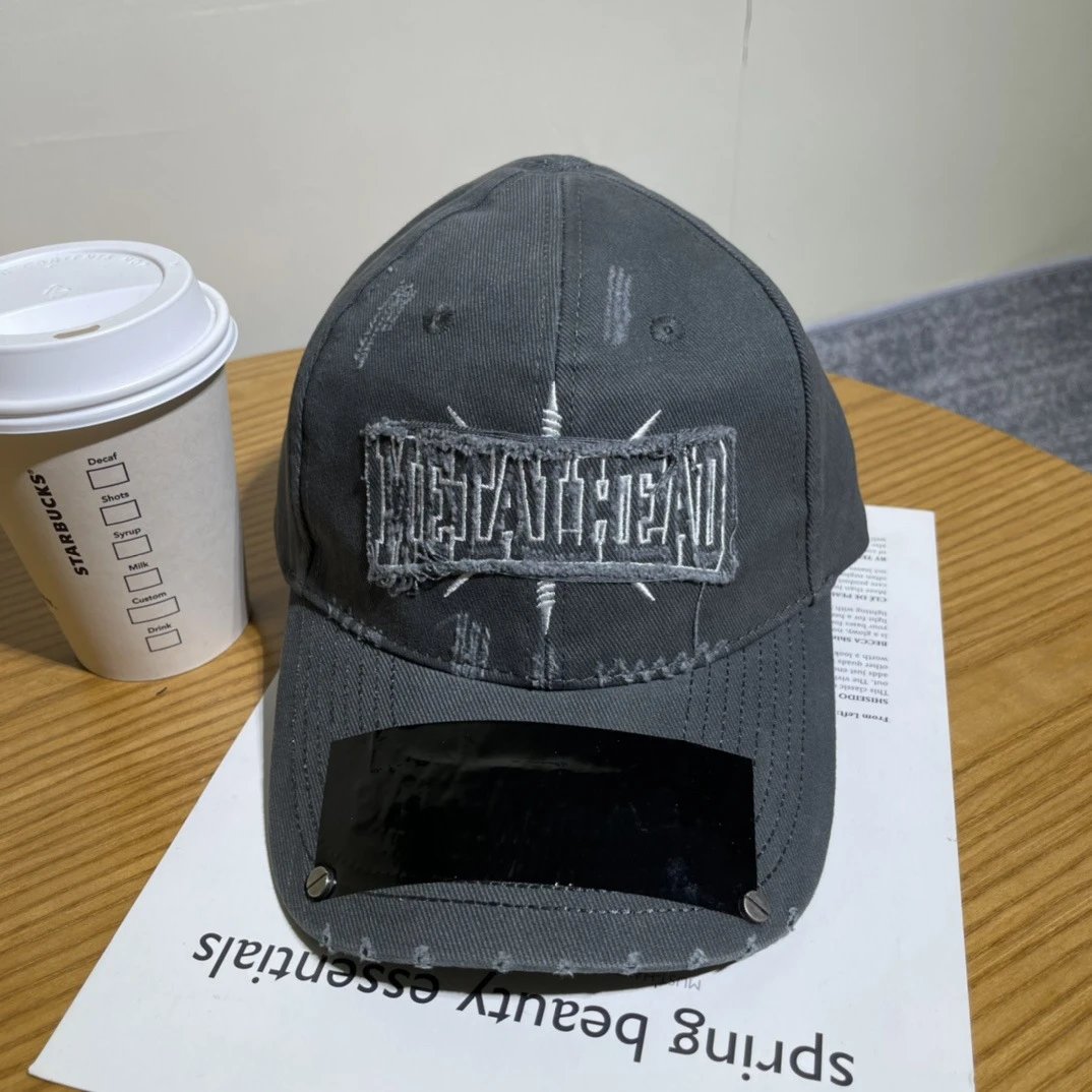 Balenciaga Hats Distressed Embroidered Baseball Cap — 13-1