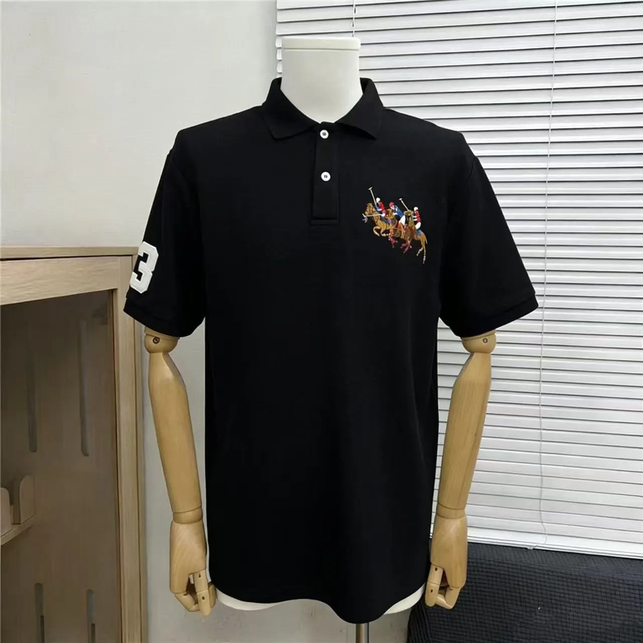 Polo Ralph Lauren Shirts Short-Sleeve Embroidered Pony Shirt — Colored Horse Black 004