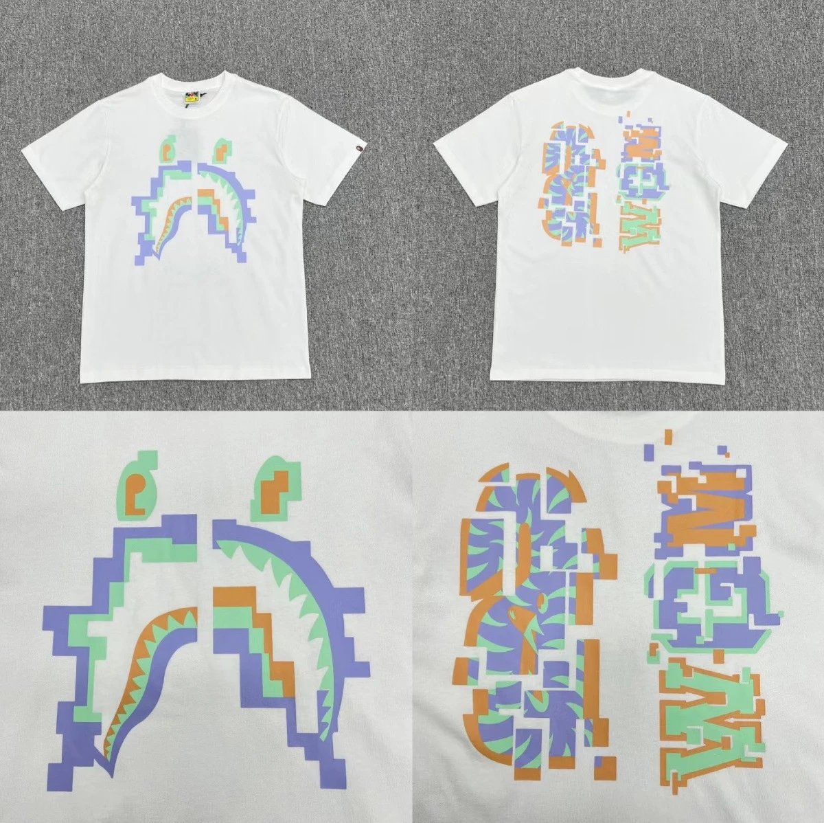 A Bathing Ape T-Shirts Apes Together Strong Graphic Short-Sleeve T-Shirt — 06 White