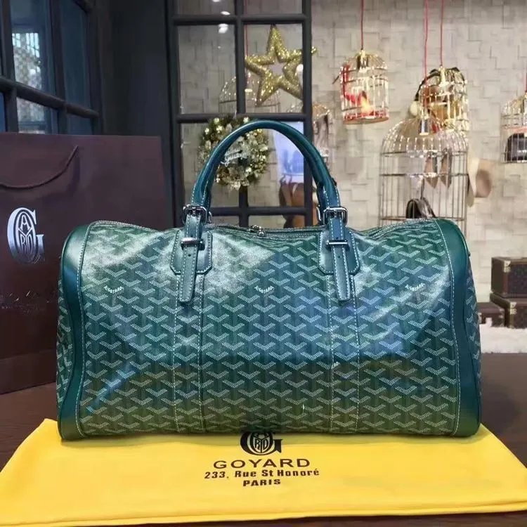 Goyard Backpacks Chevron-pattern flap backpack with top handle — Luggage Bag Green 46*23*22 CM