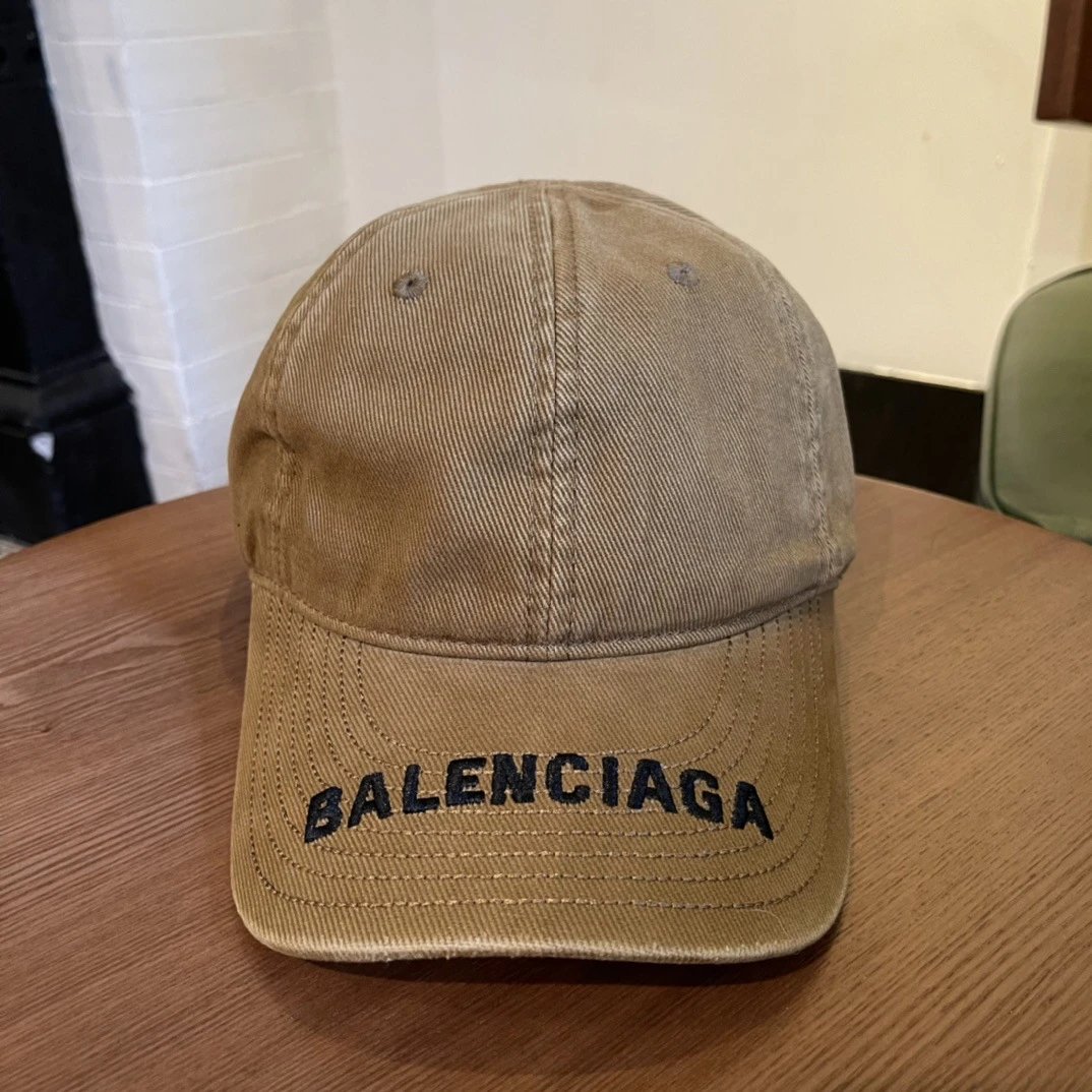 Balenciaga Hats Distressed Embroidered Baseball Cap — 21-2