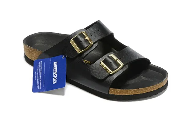 Birkenstock Arizona Black Leather Sandals - 1