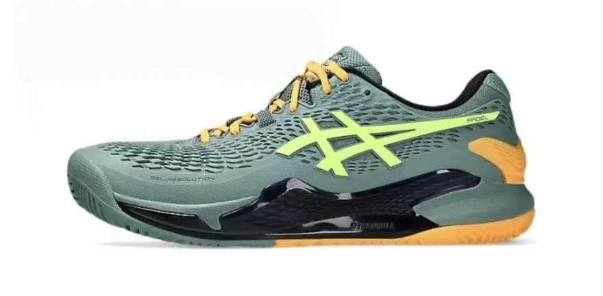 Asics Gel-Resolution 9 White / Navy / Lime Green Tennis Shoes Running Shoes - 5