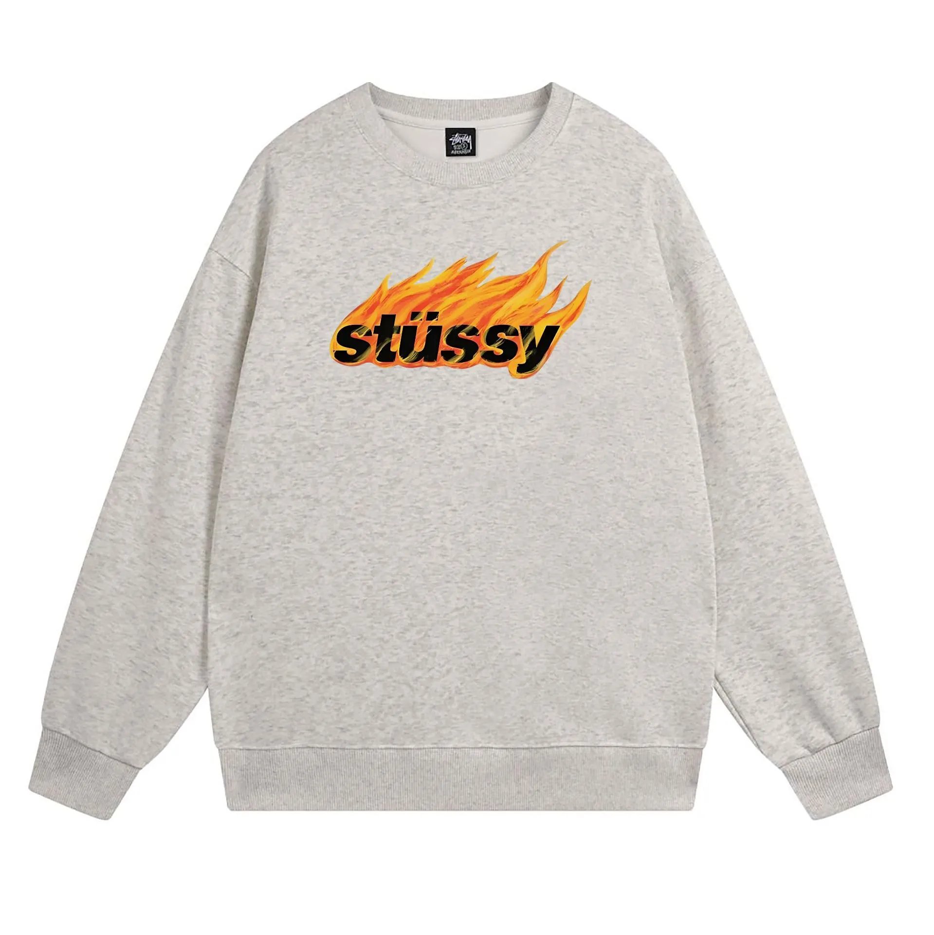 Stüssy Hoodies & Sweatshirts Crewneck Sweatshirt with Chengdu Chapter Graphic — 103 Heather Gray