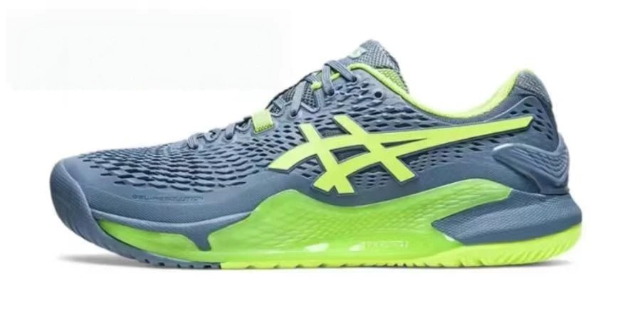 Asics Gel-Resolution 9 White / Navy / Lime Green Tennis Shoes Running Shoes - 11