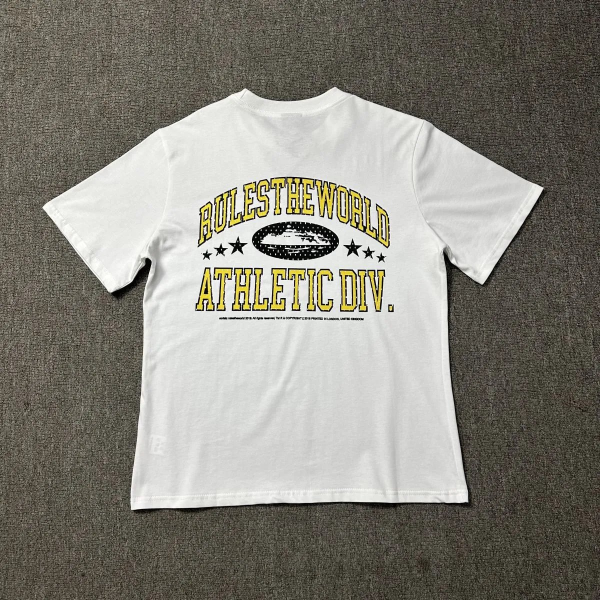 Corteiz T-Shirts Short-Sleeve Graphic Print — 3137 White Yellow