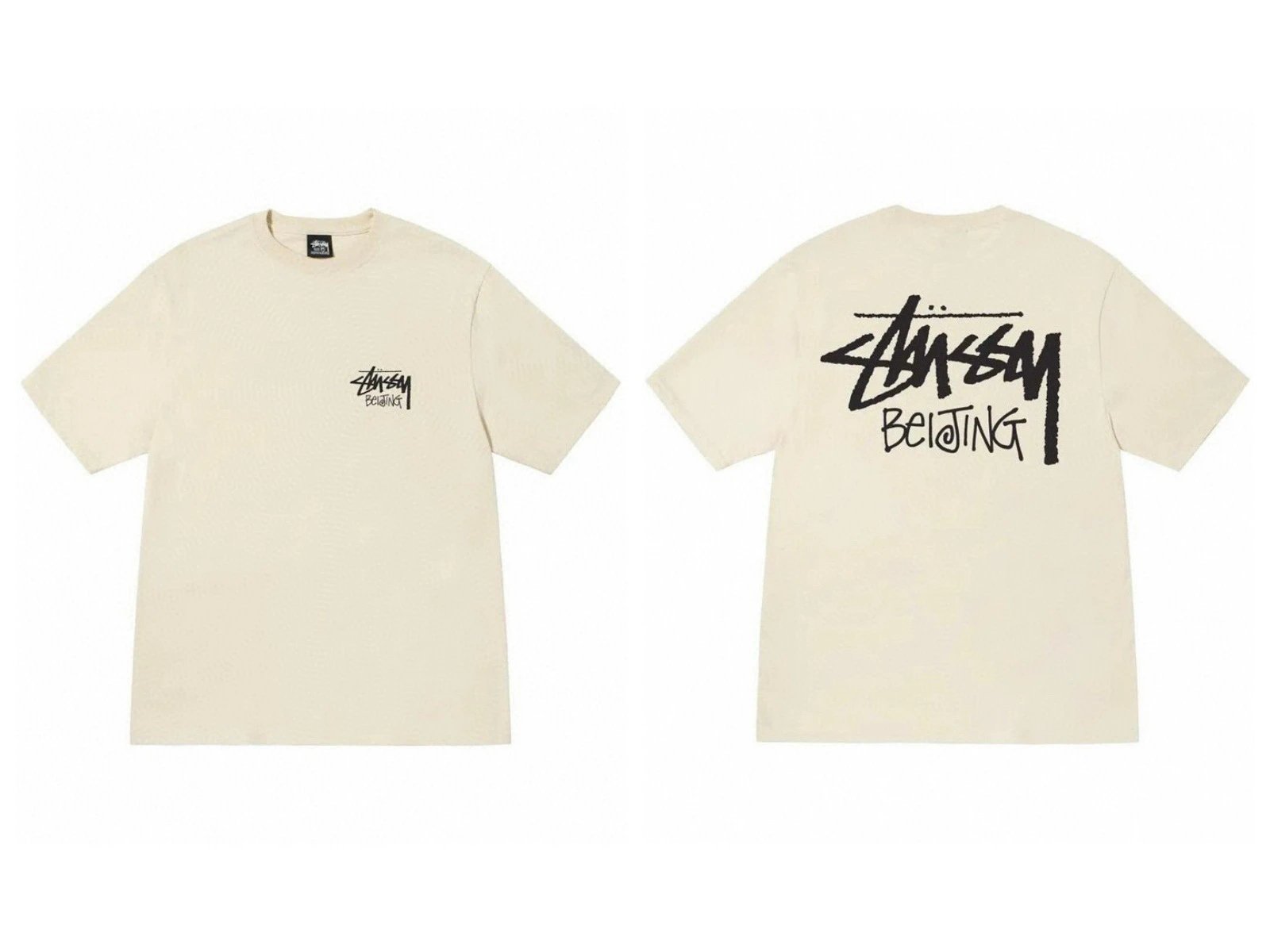Stüssy T-Shirts Short-Sleeve Graphic Print — 989 apricot
