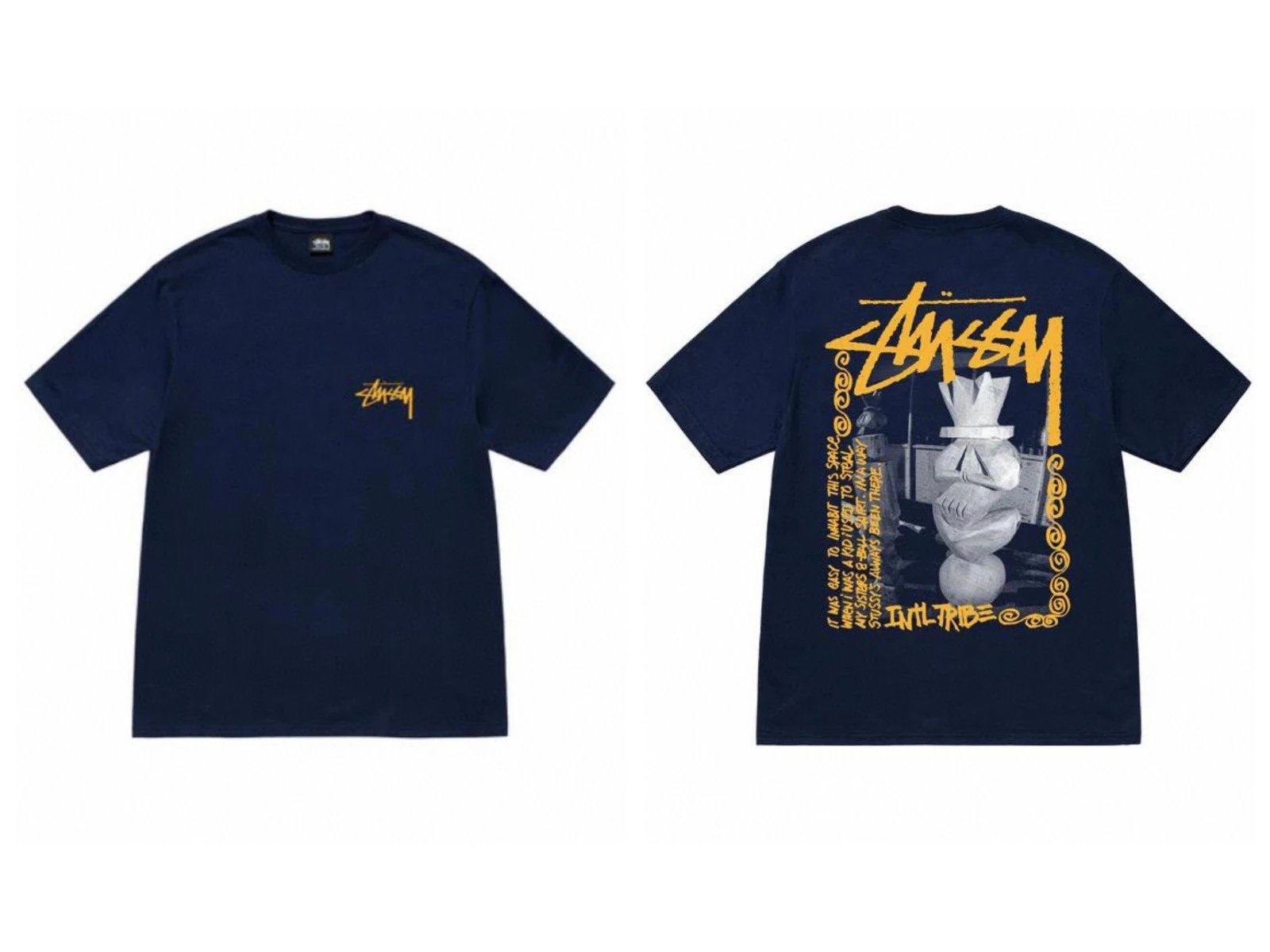 Stüssy T-Shirts Short-Sleeve Graphic Print — 950 navy blue
