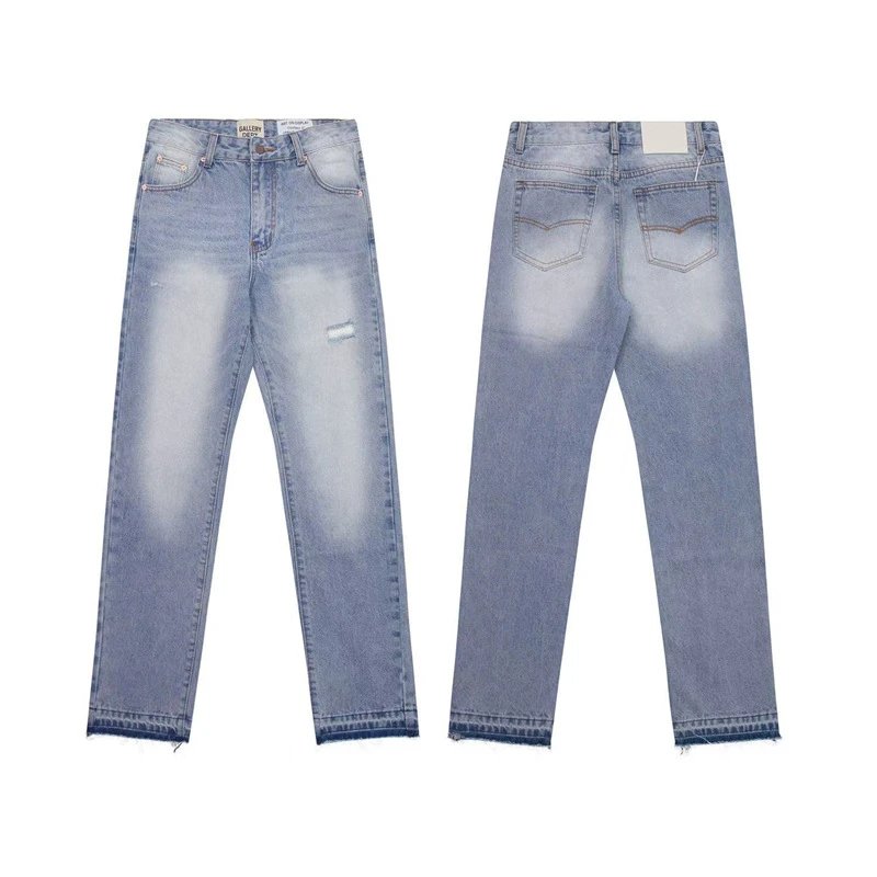 Unbranded Jeans Wide-leg distressed patchwork — 645 blue