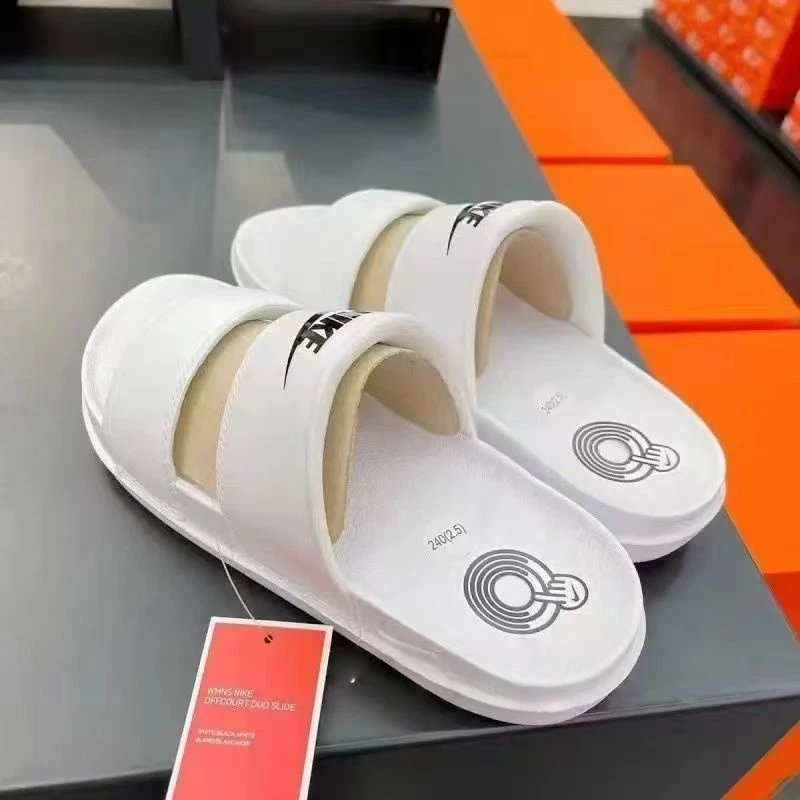 Nike Slippers Adjustable hook-and-loop slide — NK White Ninja