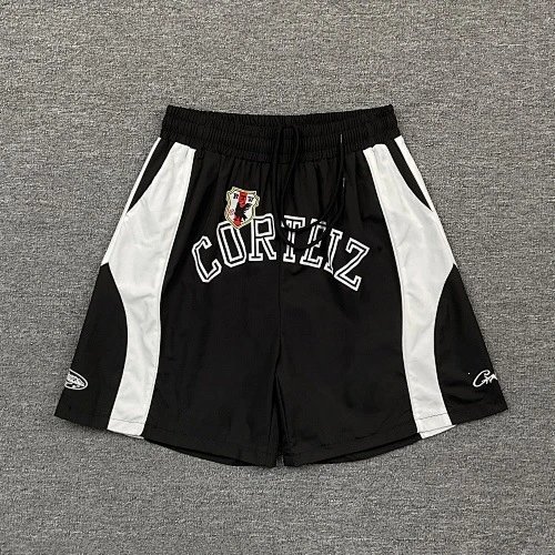 Corteiz Shorts Drawstring athletic — Black-White 3251#