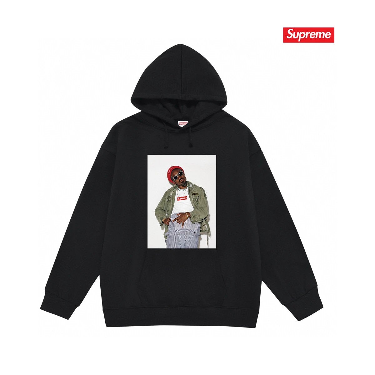 Supreme Hoodies & Sweatshirts Graphic Print Pullover Hoodie — S 2056 Black