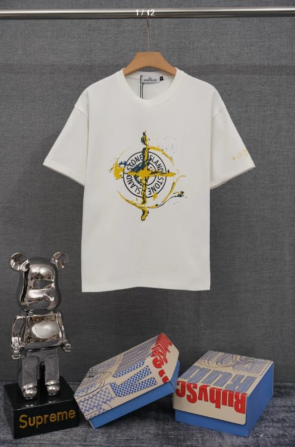 Stone Island T-Shirts Compass Graphic Short-Sleeve T-Shirt — SD 46 white