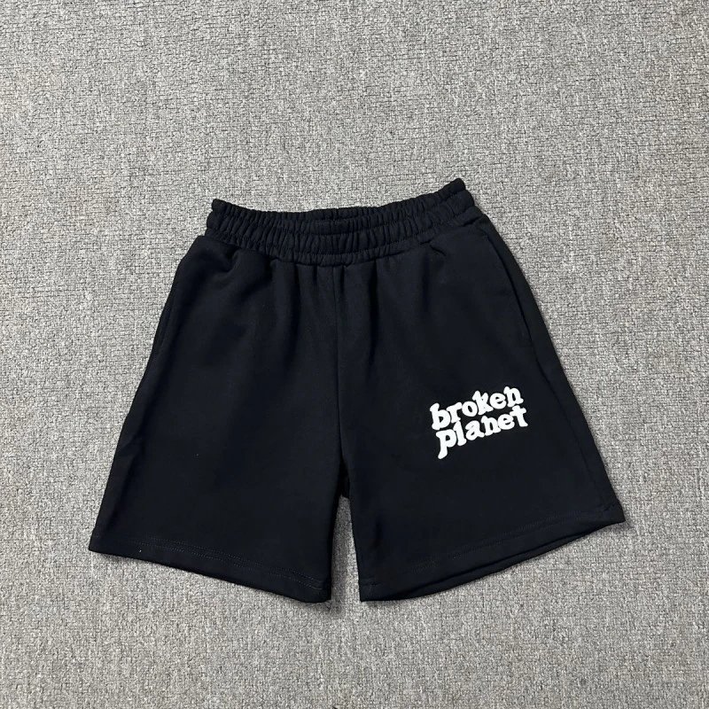 Broken Planet Shorts Graphic and plaid — S001 Black
