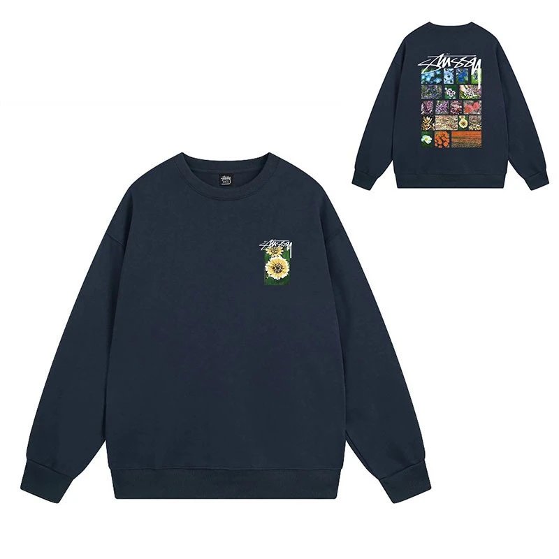 Stüssy Hoodies & Sweatshirts Crewneck Graphic Sweatshirt — 101 Navy Blue