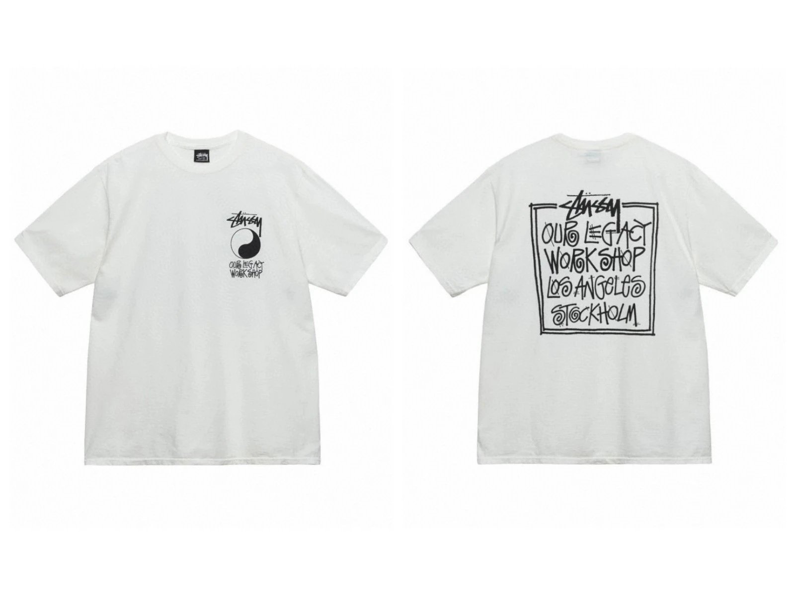 Stüssy T-Shirts Short-Sleeve Graphic Print — 996 white