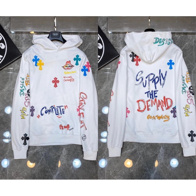 Chrome Hearts Hoodies & Sweatshirts Cross Graphic Pullover Hoodie — 8115 white