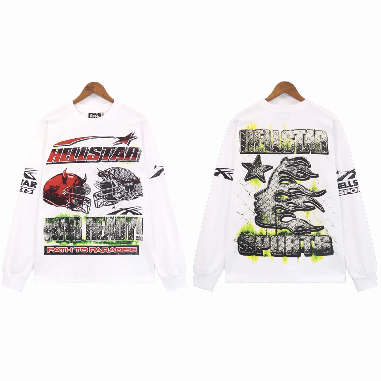 Hellstar Hoodies & Sweatshirts Graphic quarter-zip sweatshirt — 7006 white