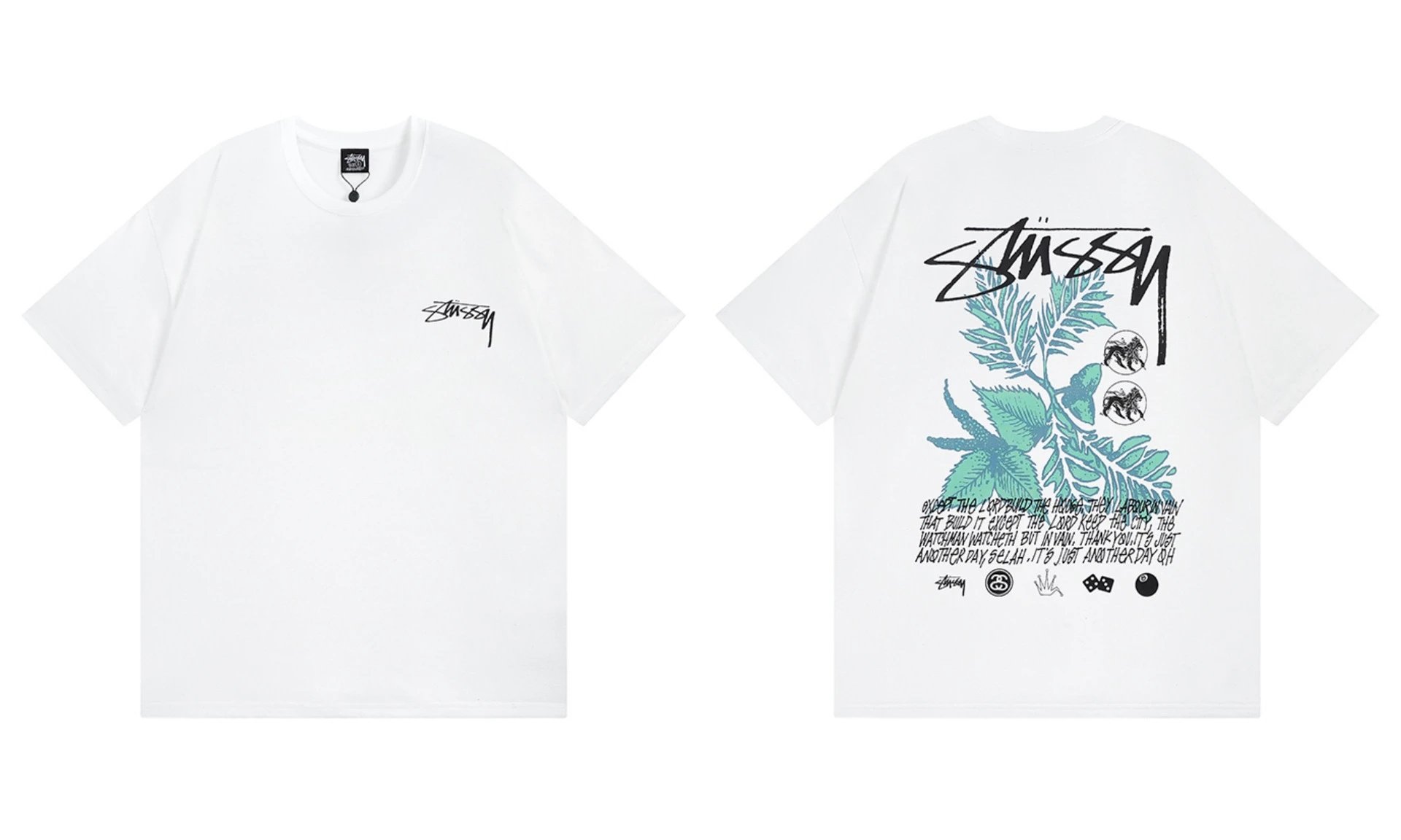 Stüssy T-Shirts Short-Sleeve Graphic Print — 979 white