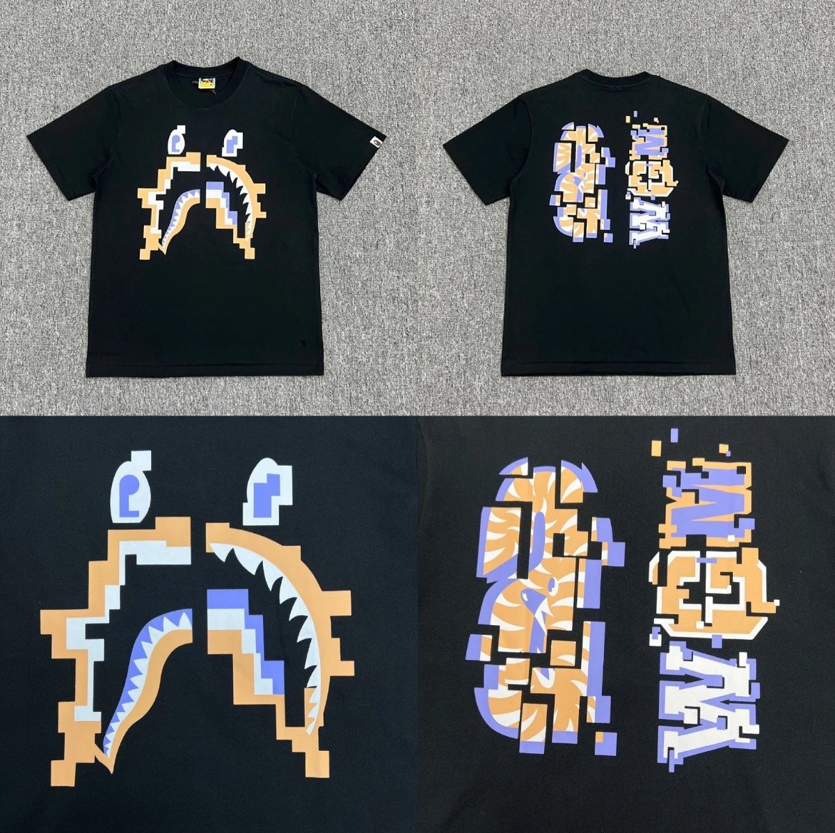 A Bathing Ape T-Shirts Apes Together Strong Graphic Short-Sleeve T-Shirt — 06 Black