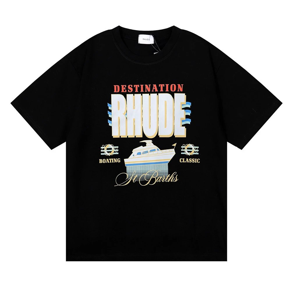 Rhude T-Shirts Graphic Print — 5061 black