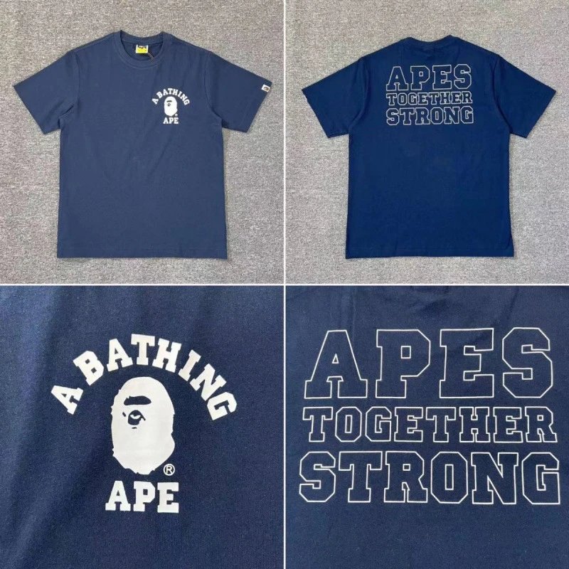 A Bathing Ape T-Shirts Apes Together Strong Graphic Short-Sleeve T-Shirt — XX 265 Blue