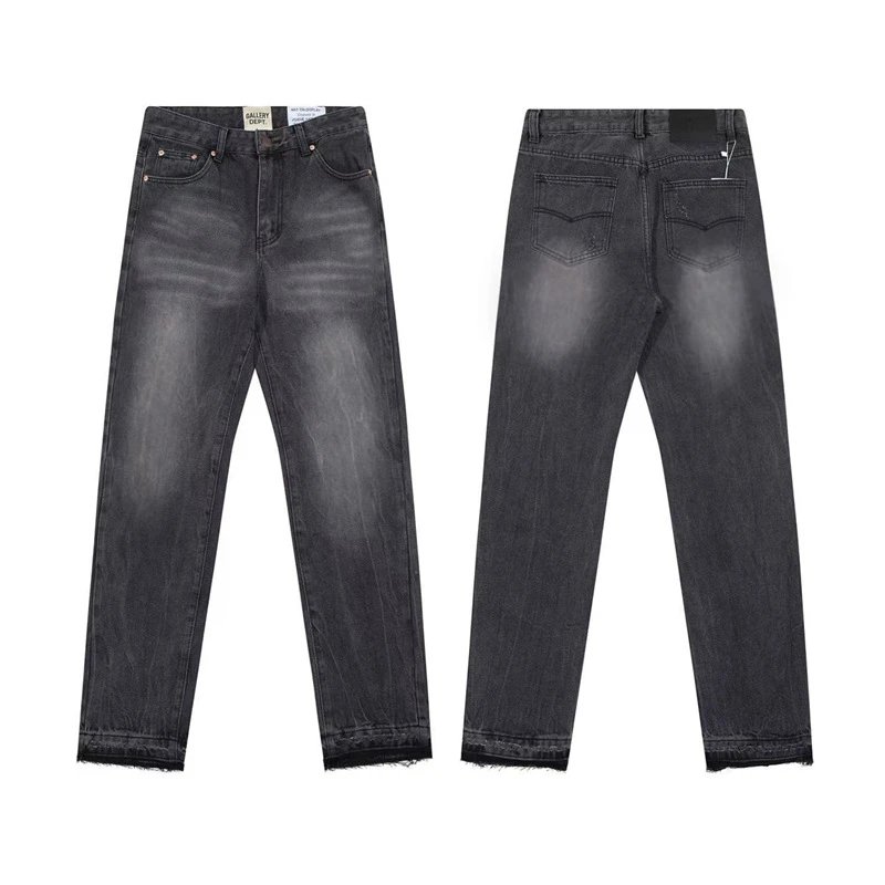 Unbranded Jeans Wide-leg distressed patchwork — 643 black