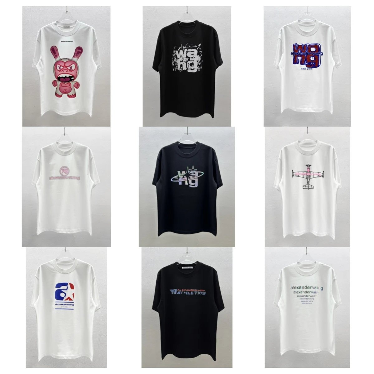 Alexander Wang Black and White Graphic T-Shirts