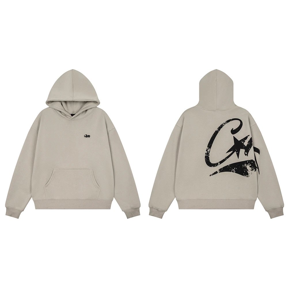 Corteiz Hoodies & Sweatshirts Logo-print hooded sweatshirt — 529 Gray-green