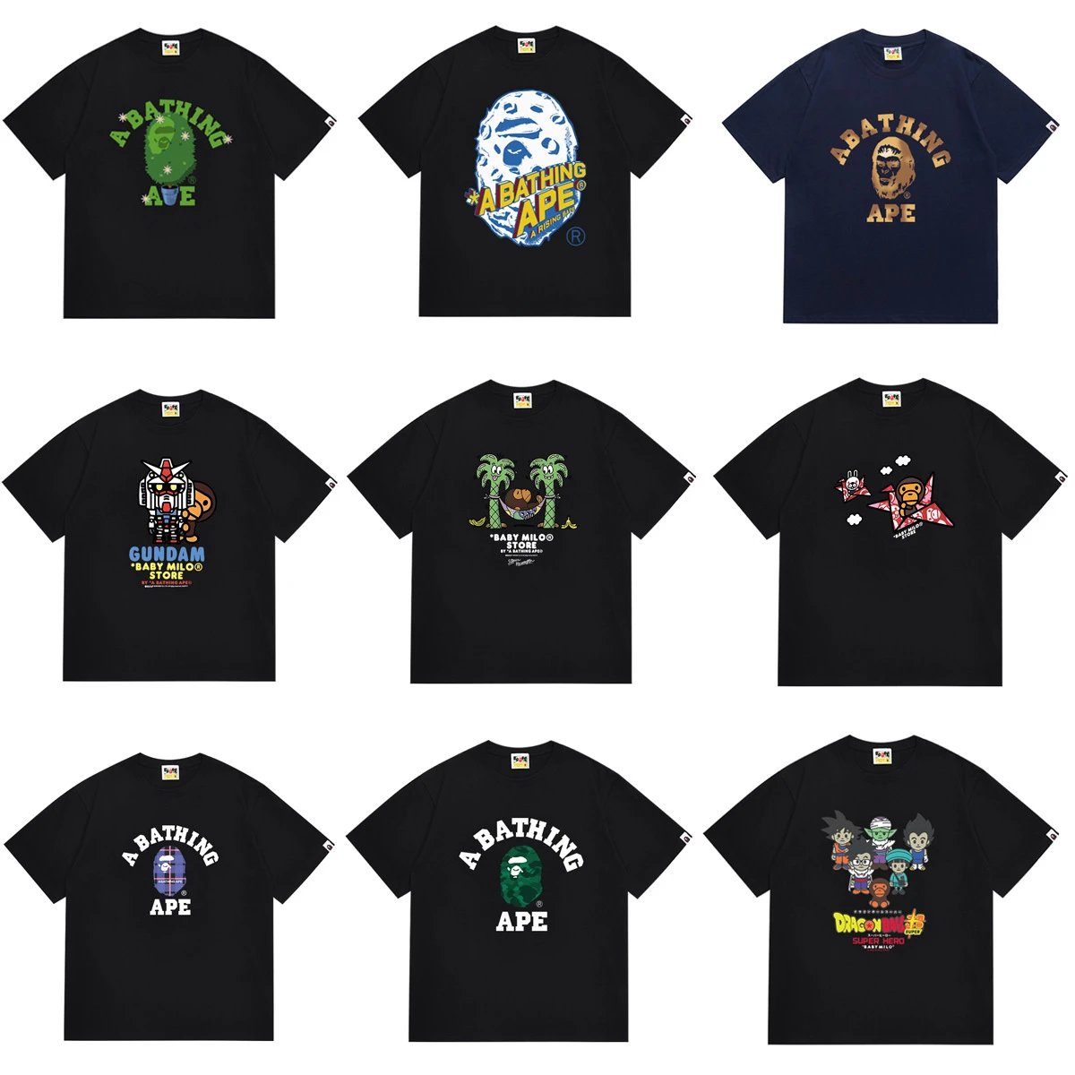 A Bathing Ape Black T-Shirt Collection