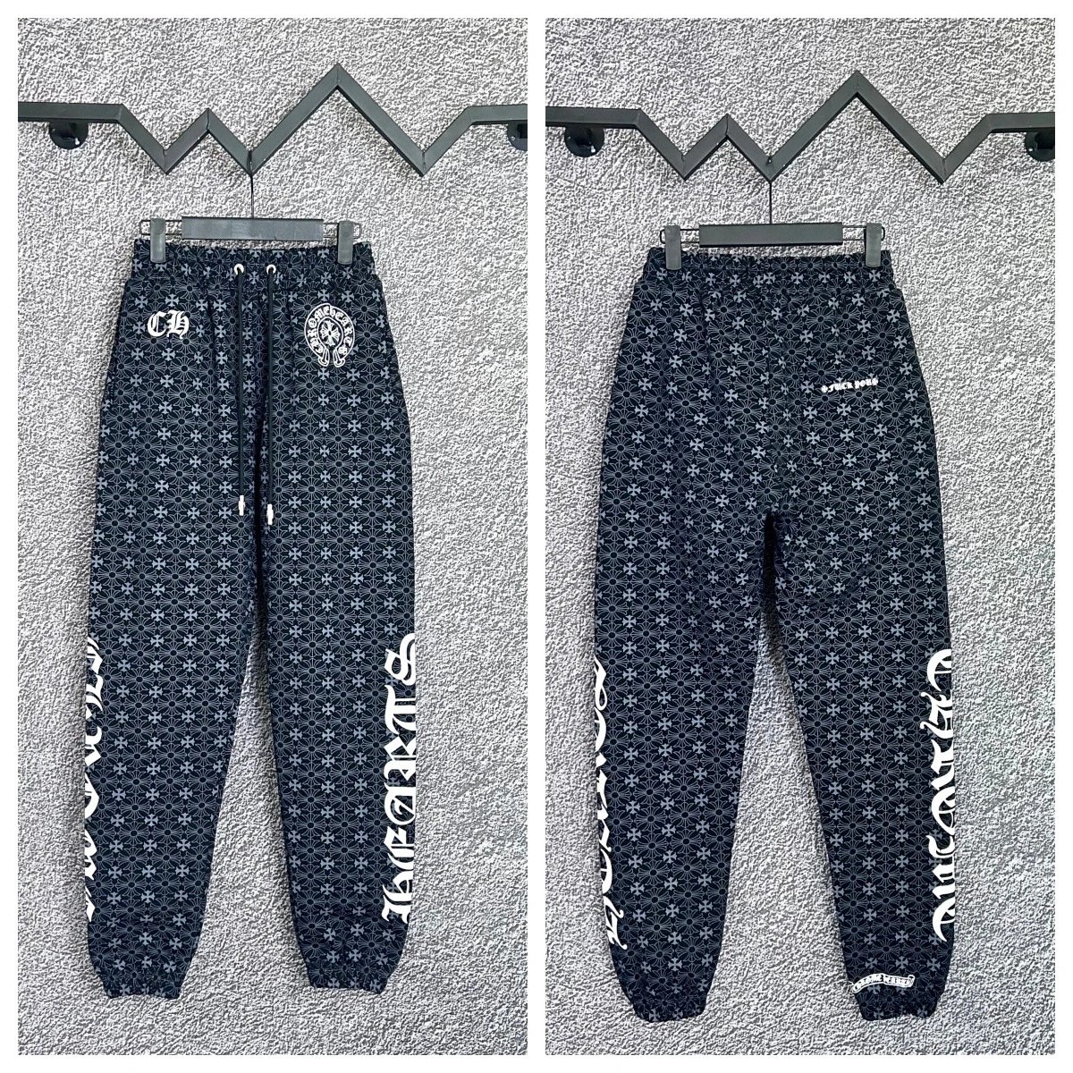 Chrome Hearts Trousers Drawstring Sweatpants with Cross Motifs — C 204-1 Dark Pattern Sweat Pants
