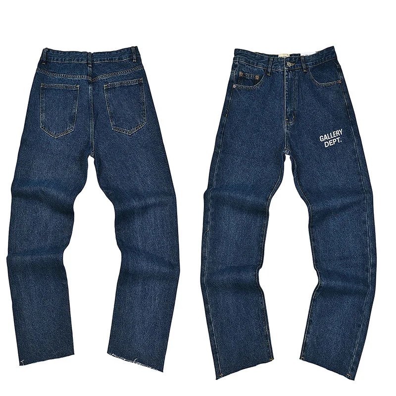 Unbranded Jeans Wide-leg distressed patchwork — 4157 blue