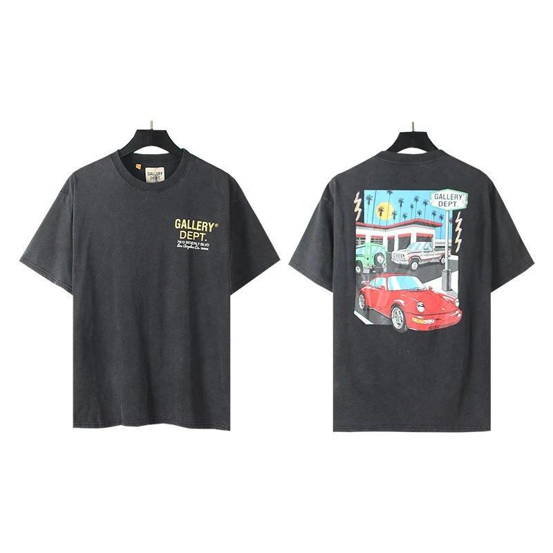 Gallery Dept. T-Shirts Loose Graphic Print — 8017 Washing water black (digital direct injection)