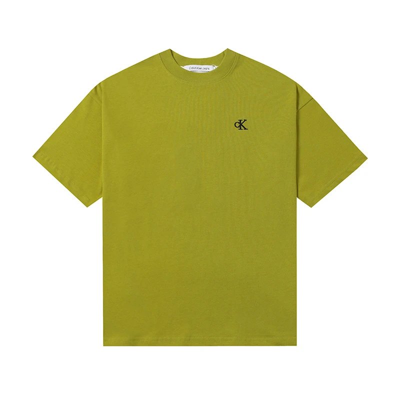 Calvin Klein T-Shirts Logo-print crew-neck short-sleeve — 508 olive