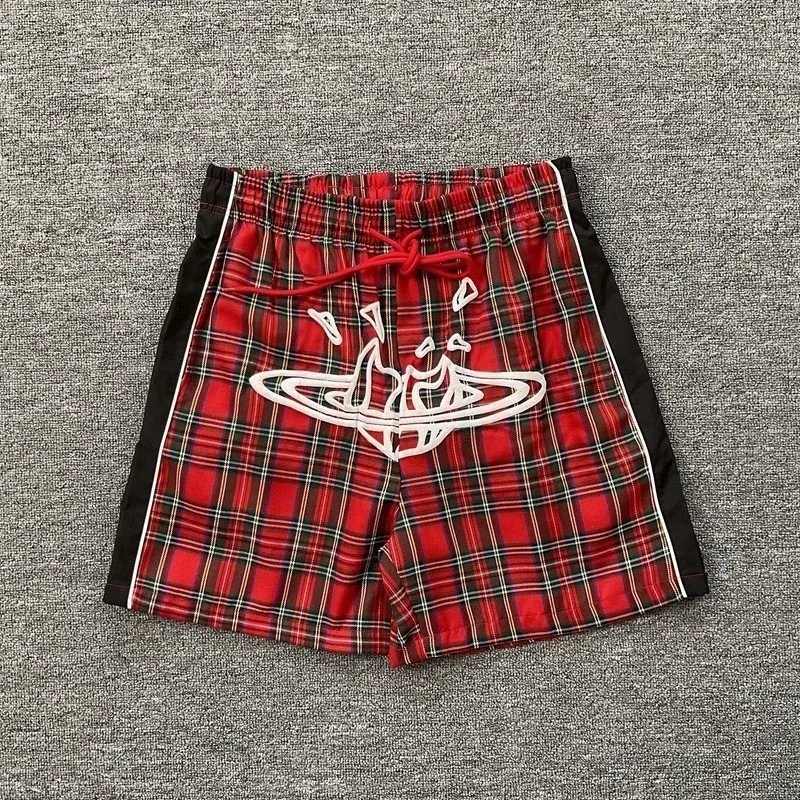 Broken Planet Shorts Graphic and plaid — 8297 Red