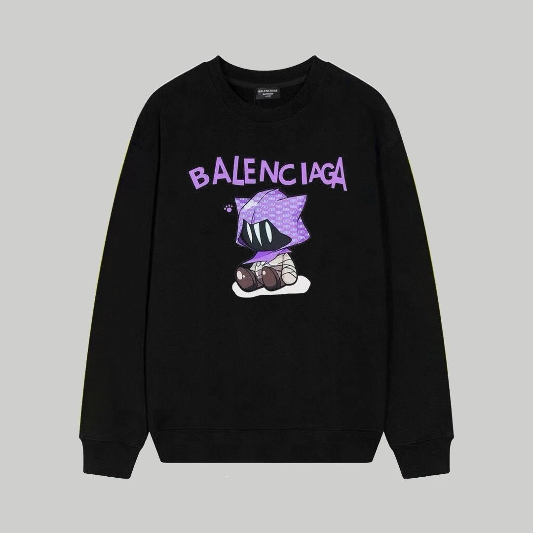 Balenciaga Hoodies & Sweatshirts Crewneck logo-print sweatshirt — 177 black