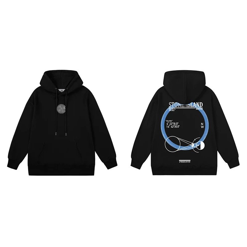 Stone Island Hoodies & Sweatshirts Compass Logo Pullover Hoodie — 674 black