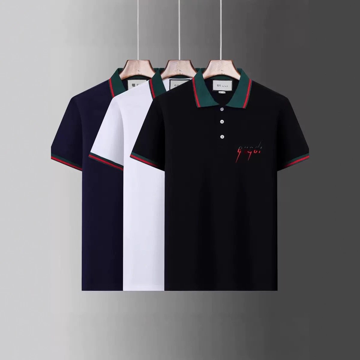 Gucci T-Shirts Short-Sleeve Polo Shirt with Contrast Striped Collar image 2