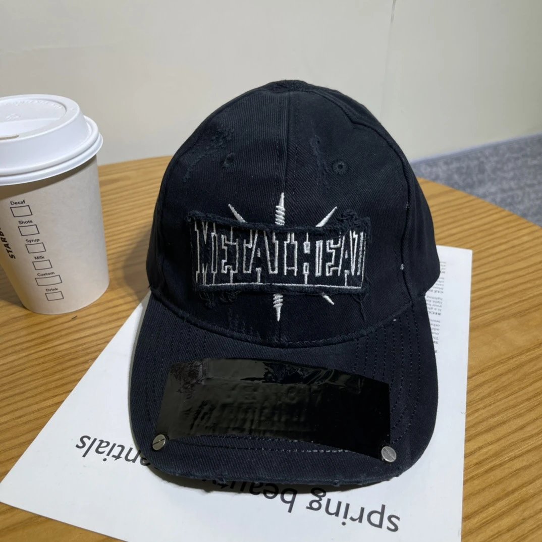 Balenciaga Hats Distressed Embroidered Baseball Cap — 13-2