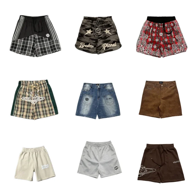 Broken Planet Shorts Graphic and plaid product detail image 1