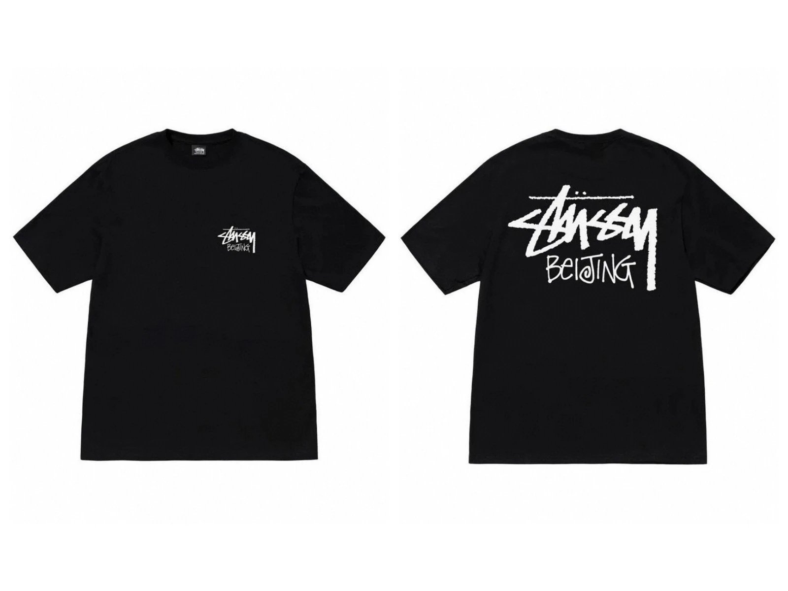 Stüssy T-Shirts Short-Sleeve Graphic Print — 989 black