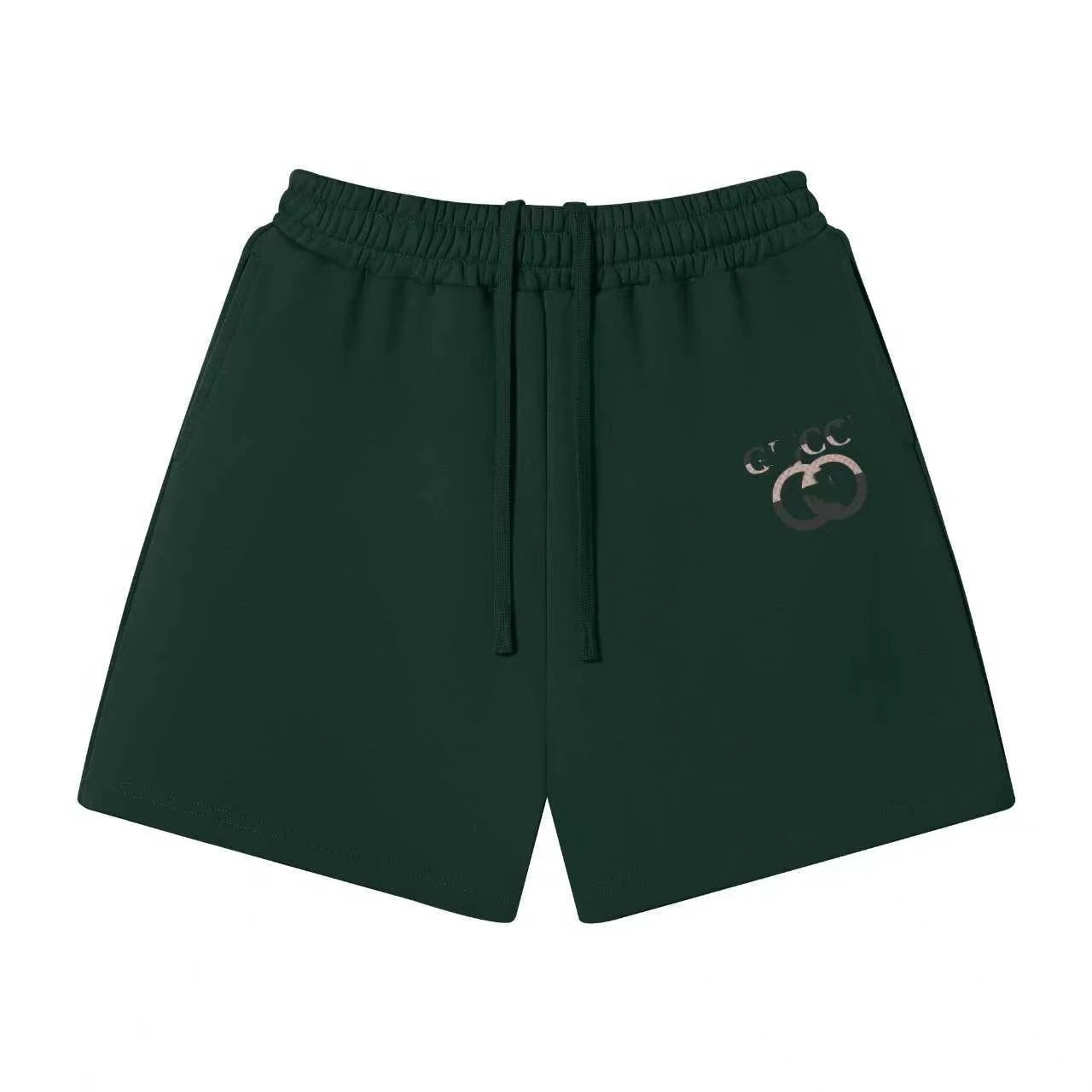Unbranded Shorts Elastic-waist drawstring with graphic logo print — 30 Dark green