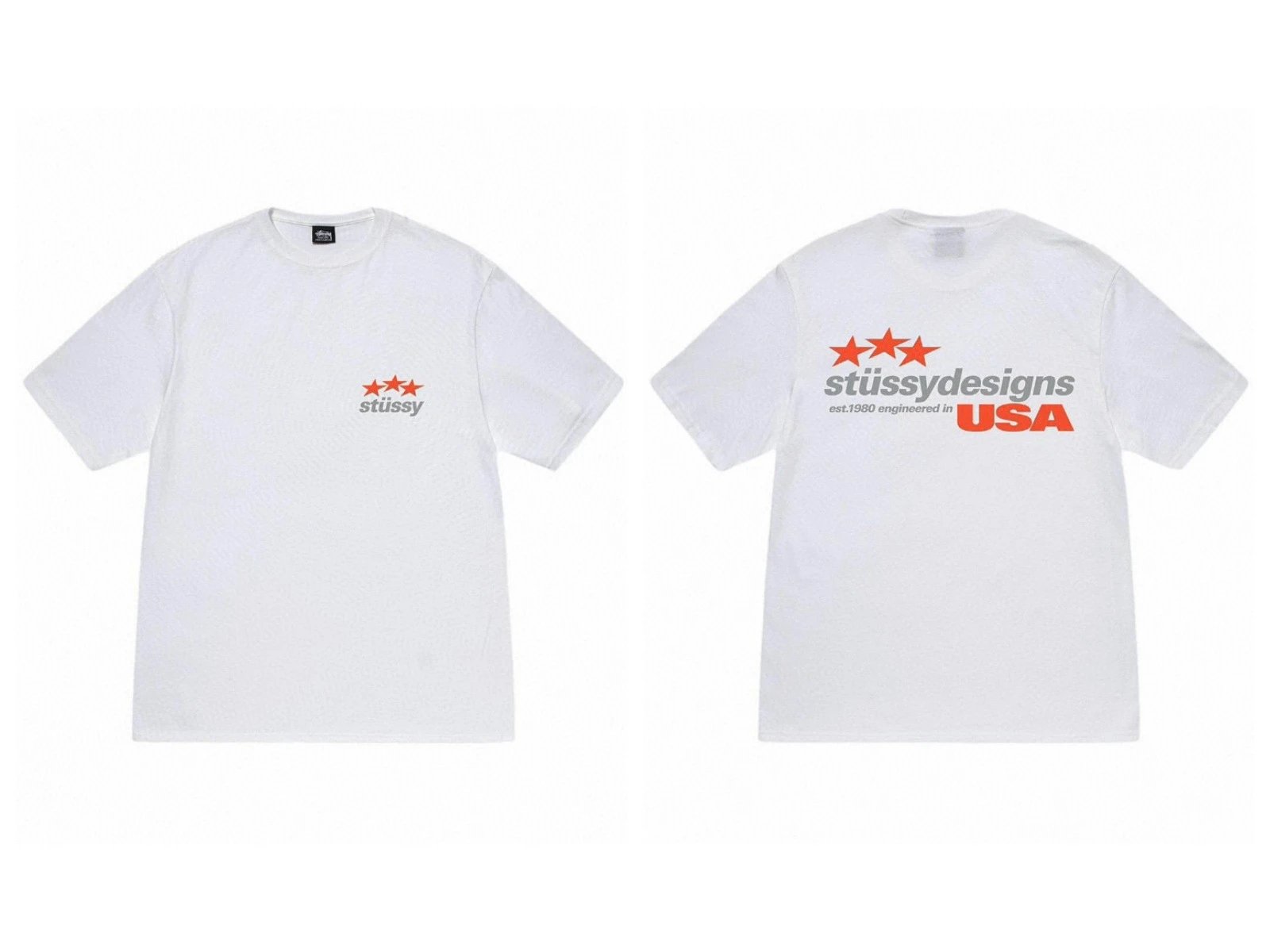 Stüssy T-Shirts Short-Sleeve Graphic Print — 991 white