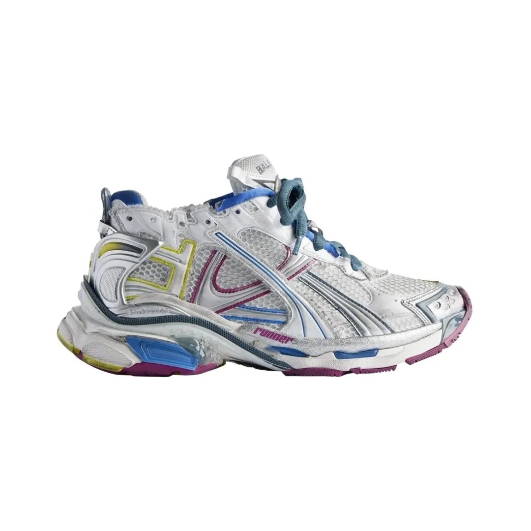 Balenciaga Sneakers Runner 7.5 — White Blue Red Yellow